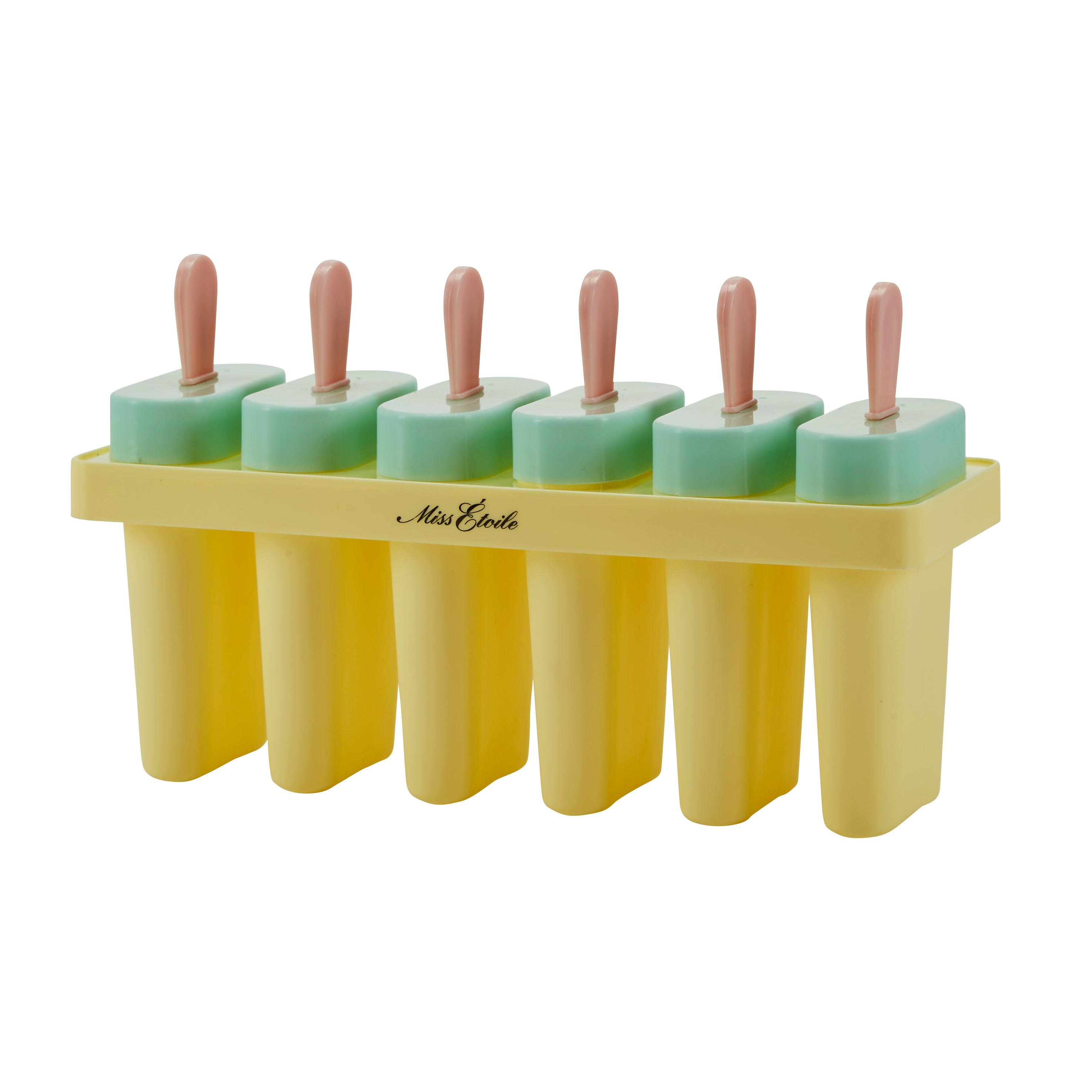 Ispindeform, 6 stk. - gul, grøn, rosa